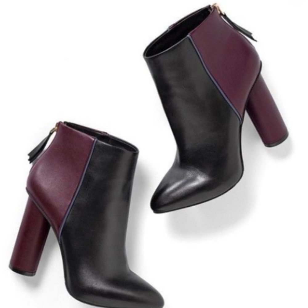 Cabi NWT Size 11 Bisset Black/Wine leather bootie